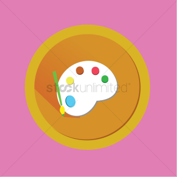 Art palette with paint brush Art palette with paint brush