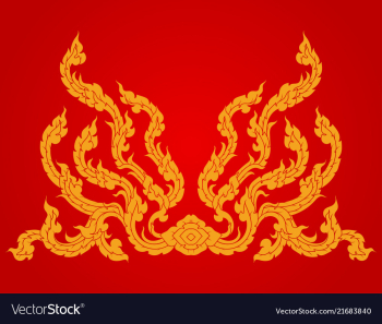 Art pattern culture style on a red backgrounds vector image