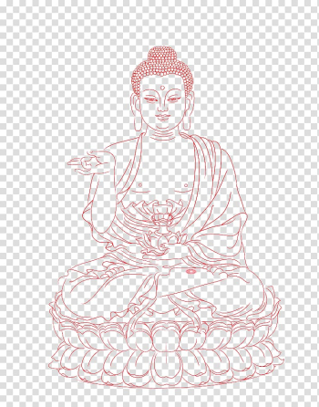 Art Sketch, Buddha line drawing transparent background PNG clipart