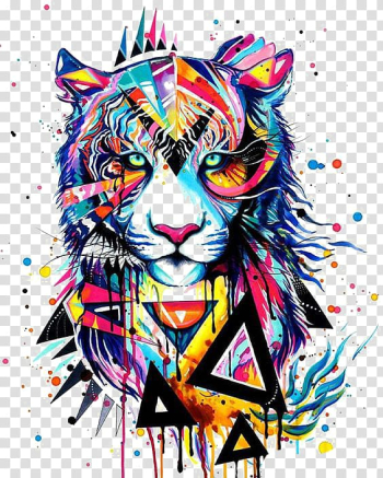 Art Watercolor painting Drawing Canvas, Watercolor tiger transparent background PNG clipart
