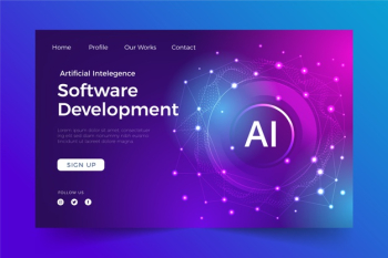 Artificial intelligence landing page Free Vector Artificial intelligence landing page Free Vector