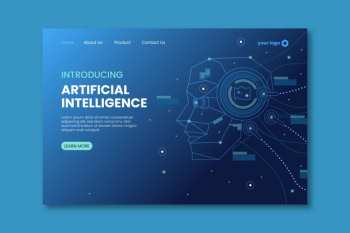 Artificial intelligence landing page template Free Vector Artificial intelligence landing page template Free Vector