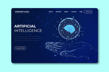 Artificial intelligence landing page template Free Vector Artificial intelligence landing page template Free Vector