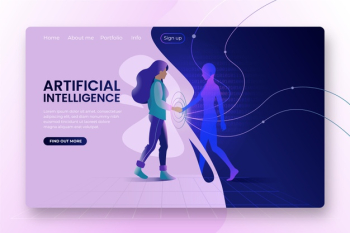 Artificial intelligence landing page template Free Vector Artificial intelligence landing page template Free Vector