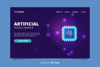 Artificial intelligence landing page template Free Vector Artificial intelligence landing page template Free Vector