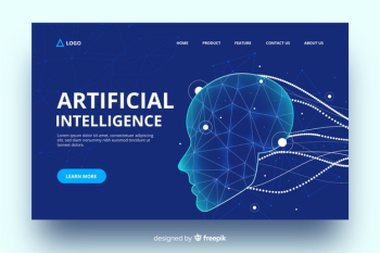 Artificial intelligence with virtual cables landing page Free Vector Artificial intelligence with virtual cables landing page Free Vector