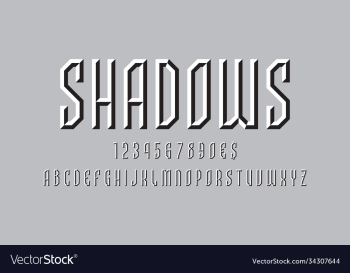 artistic abstract display font shadows white