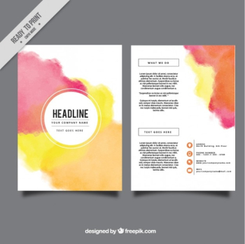 Artistic watercolor brochure Artistic watercolor brochure