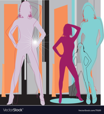 Artistic women vector image Artistic women vector image