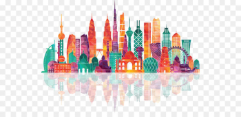 Asia Euclidean vector Illustration - Colorful Asian famous landmarks 