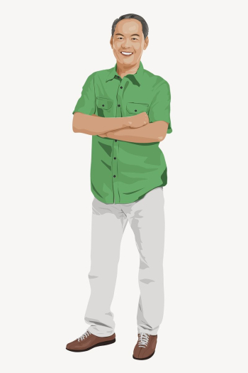 Asian man character, full body | Free Vector - rawpixel