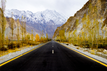 Asphalt Road Between Rock Mountains Asphalt Road Between Rock Mountains