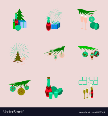 Assembly flat celebration Christmas vector image Assembly flat celebration Christmas vector image