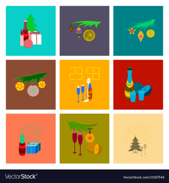 Assembly flat celebration Christmas vector image Assembly flat celebration Christmas vector image