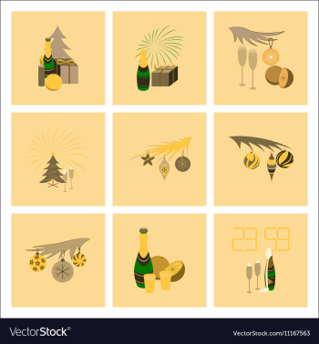 Assembly flat celebration Christmas vector image Assembly flat celebration Christmas vector image