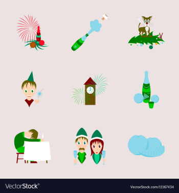 Assembly flat Christmas celebration vector image Assembly flat Christmas celebration vector image
