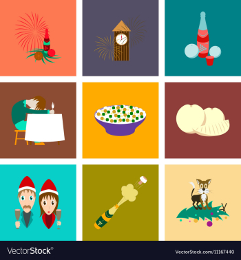 Assembly flat Christmas celebration vector image Assembly flat Christmas celebration vector image