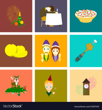 Assembly flat Christmas celebration vector image Assembly flat Christmas celebration vector image