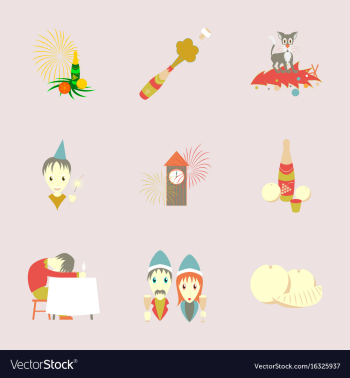 Assembly flat christmas celebration vector image Assembly flat christmas celebration vector image