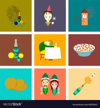 Assembly flat christmas celebration vector image Assembly flat christmas celebration vector image