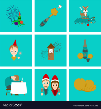 Assembly flat christmas celebration vector image Assembly flat christmas celebration vector image