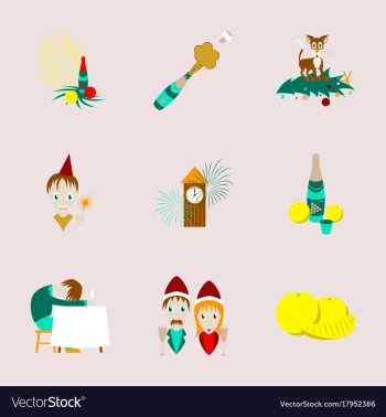 Assembly flat christmas celebration vector image Assembly flat christmas celebration vector image