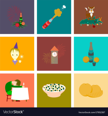 Assembly flat christmas celebration vector image Assembly flat christmas celebration vector image