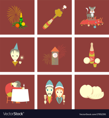 Assembly flat christmas celebration vector image Assembly flat christmas celebration vector image