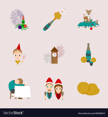 Assembly flat christmas celebration vector image Assembly flat christmas celebration vector image