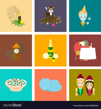 Assembly flat christmas celebration vector image Assembly flat christmas celebration vector image