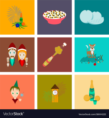 Assembly flat christmas celebration vector image Assembly flat christmas celebration vector image