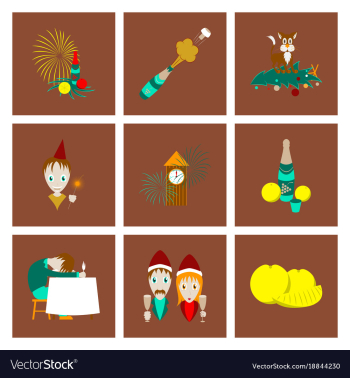 Assembly flat christmas celebration vector image Assembly flat christmas celebration vector image