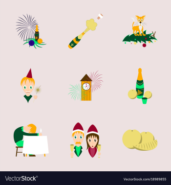 Assembly flat christmas celebration vector image Assembly flat christmas celebration vector image