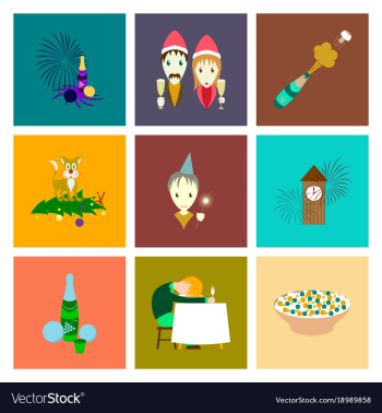 Assembly flat christmas celebration vector image Assembly flat christmas celebration vector image