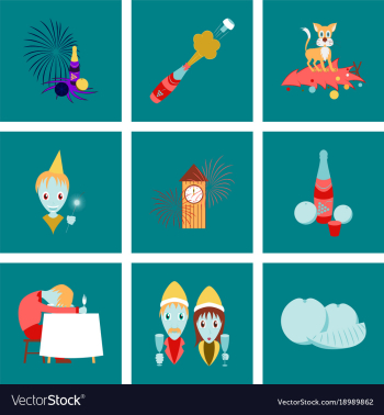 Assembly flat christmas celebration vector image Assembly flat christmas celebration vector image