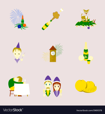 Assembly flat christmas celebration vector image Assembly flat christmas celebration vector image