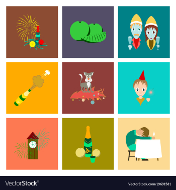 Assembly flat christmas celebration vector image Assembly flat christmas celebration vector image
