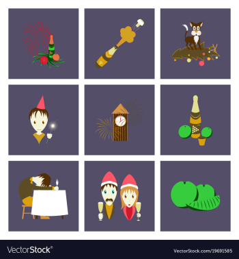 Assembly flat christmas celebration vector image Assembly flat christmas celebration vector image