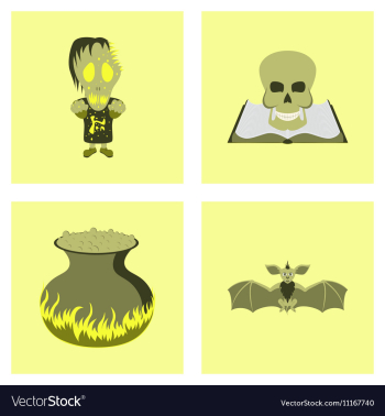 Assembly flat halloween monster book vector image