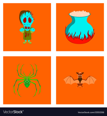 Assembly flat halloween monster book vector image