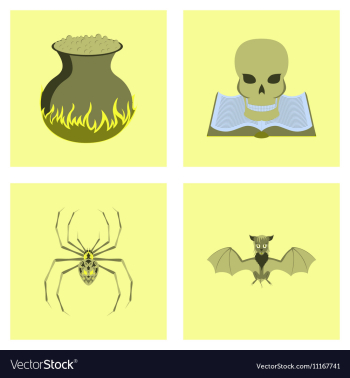 Assembly flat halloween spider book vector image