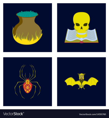 Assembly flat halloween spider book vector image
