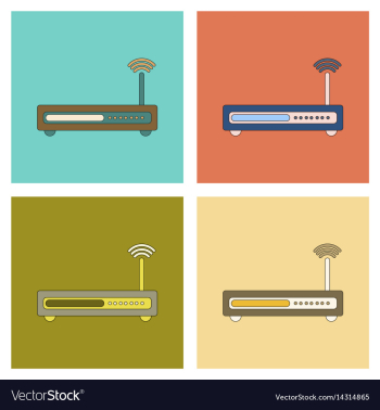Assembly flat icon wi fi modem vector image Assembly flat icon wi fi modem vector image