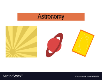 Assembly flat icons astronomy lesson vector image