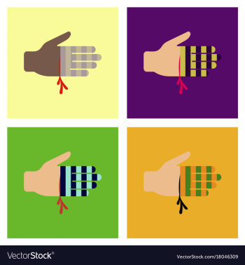 Assembly flat icons bloody hand vector image Assembly flat icons bloody hand vector image