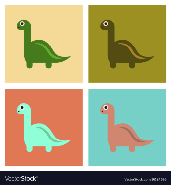 Assembly flat icons cartoon dinosaur vector image Assembly flat icons cartoon dinosaur vector image