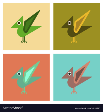 Assembly flat icons cartoon dinosaur vector image Assembly flat icons cartoon dinosaur vector image