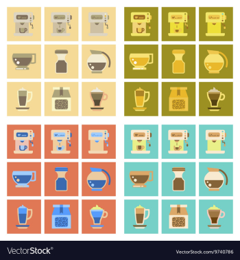 Assembly flat icons coffee cup Coffee Maker vector image Assembly flat icons coffee cup Coffee Maker vector image