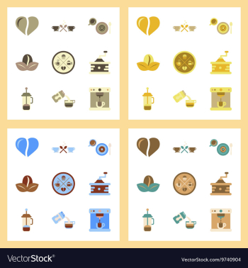 Assembly flat icons coffee cup Coffee Maker vector image Assembly flat icons coffee cup Coffee Maker vector image