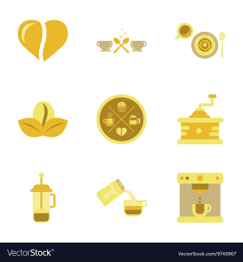 Assembly flat icons coffee cup Coffee Maker vector image Assembly flat icons coffee cup Coffee Maker vector image